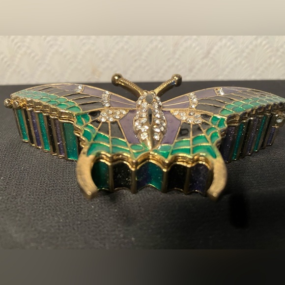 Amazing butterfly jewelry holder with gemstone sides around a top - Picture 2 of 4